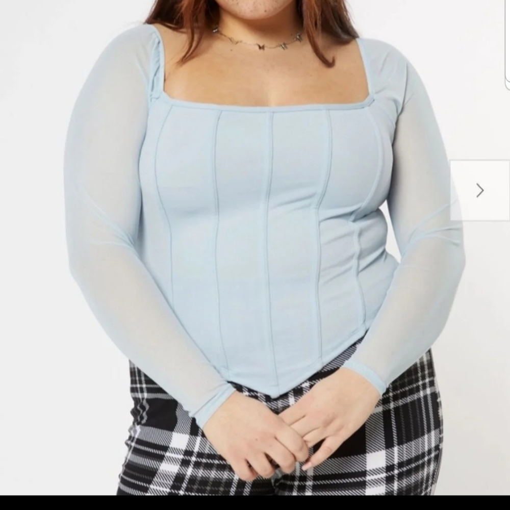 Pastel Blue Corset Top